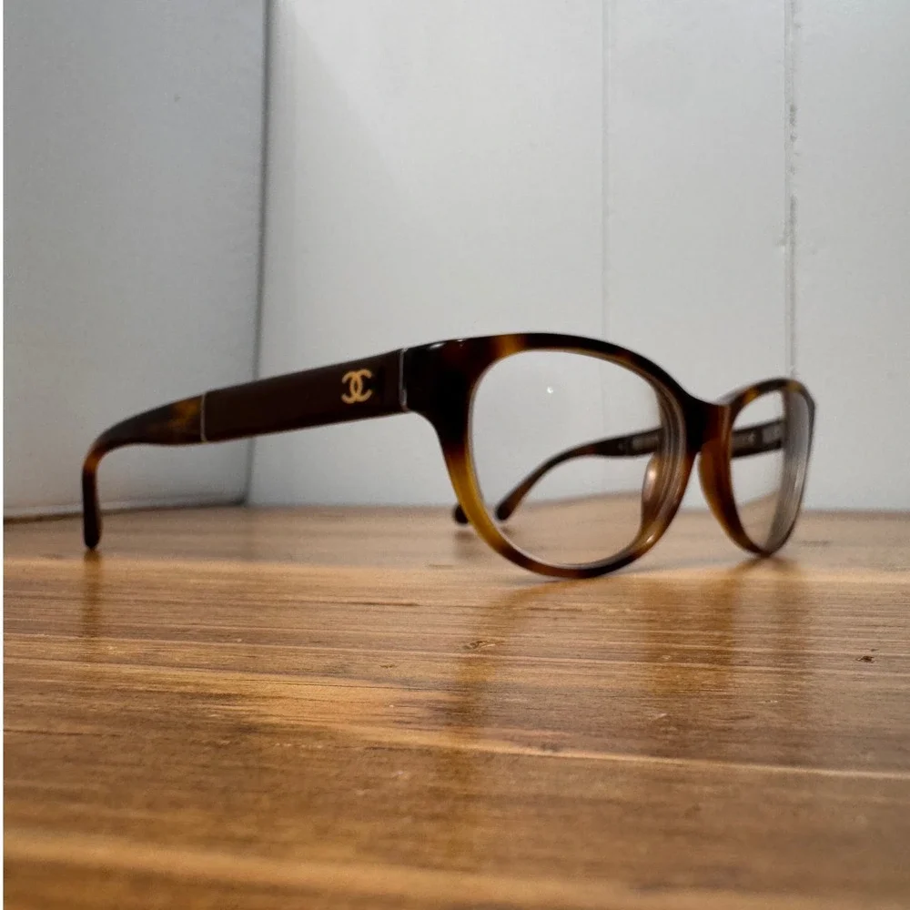 Chanel Tortoiseshell Eyeglasses CC Logo Optical Frames Brown BC14069108 - Picture 4 of 13
